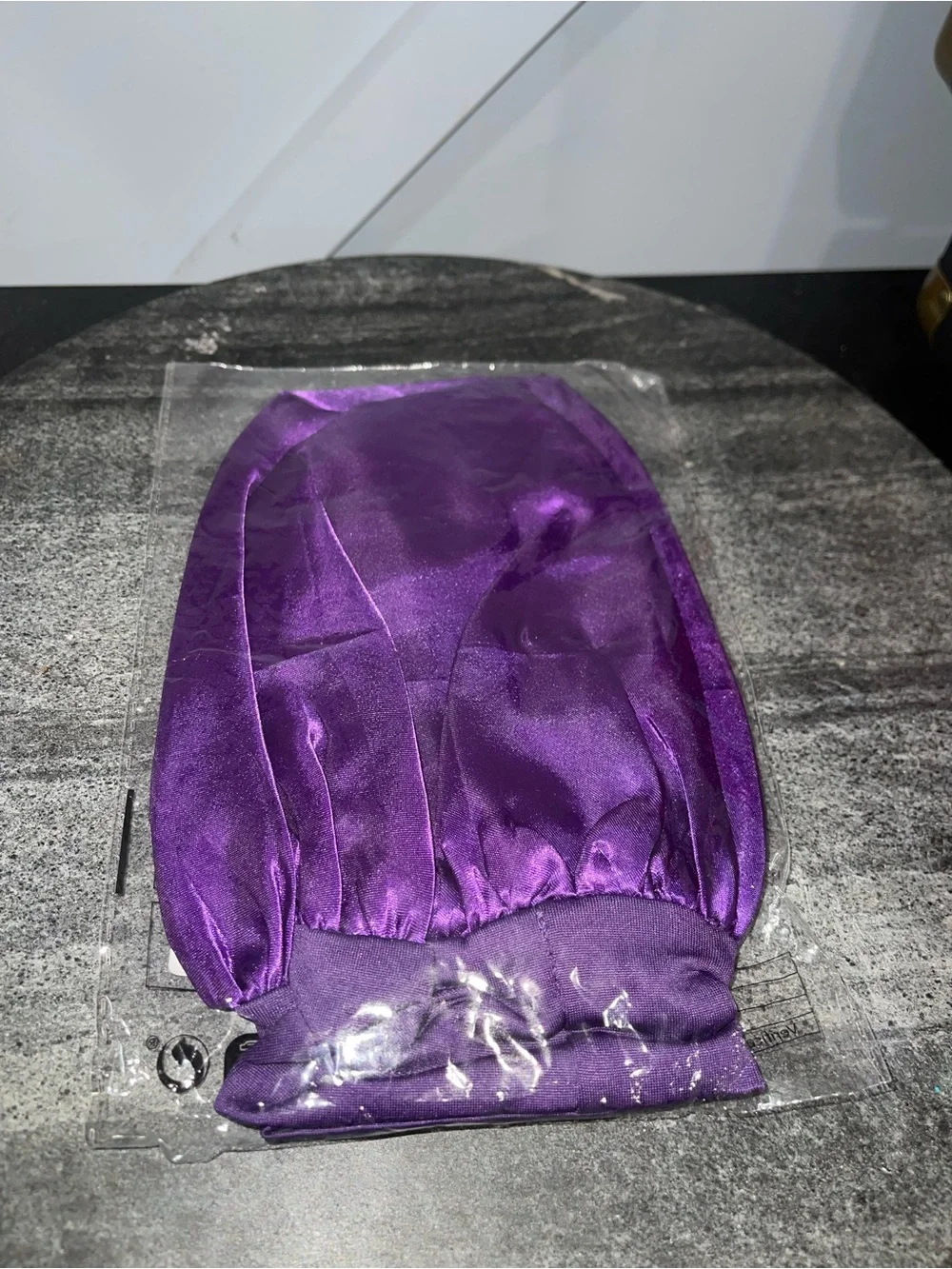 Purple Satin Sleep Bonnet for Adults - Stretchy Nightcap